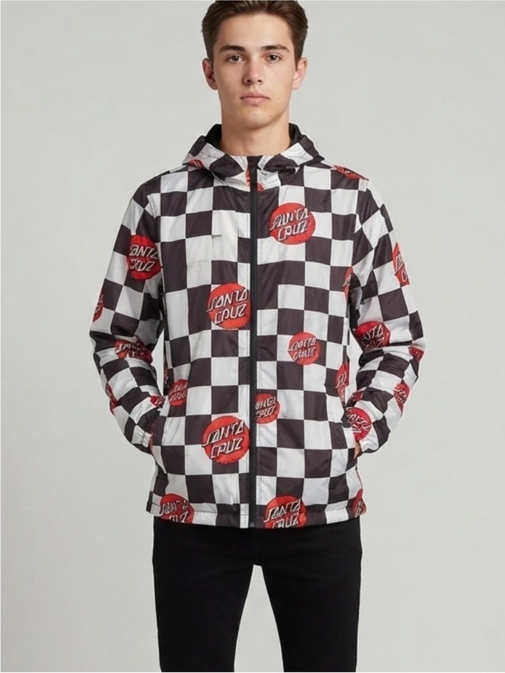 Santa Cruz Skateboards
Checkerboard Windbreaker
Hooded Jacket Medium